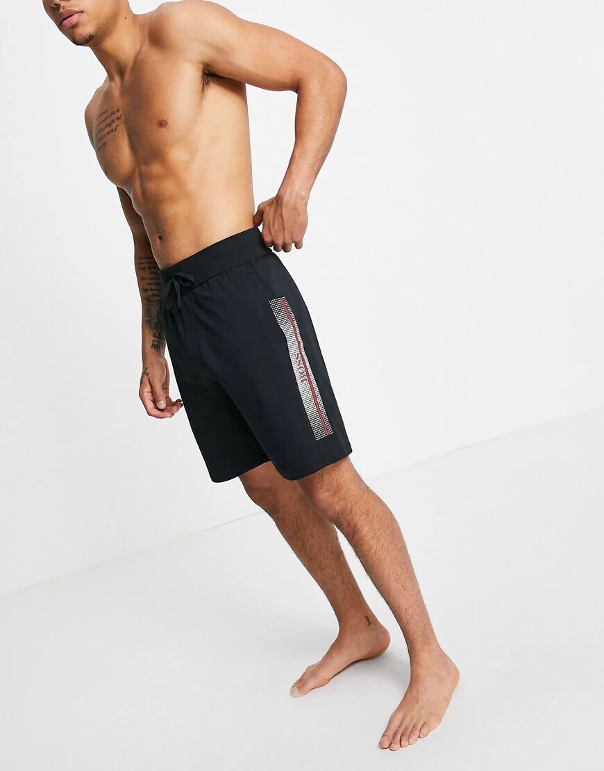 BOSS Bodywear shorts with side logo in black  Black