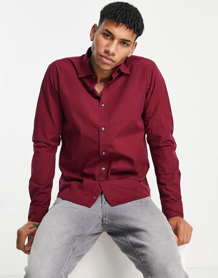 BOSS Casual Mypop slim fit shirt-Red  Red