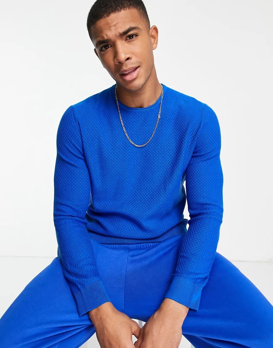 BOSS Komallo crew neck jumper-Blue  Blue