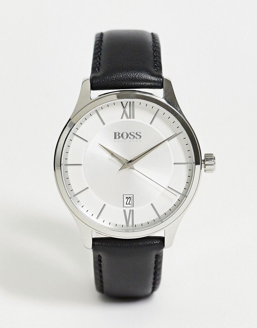 Boss mens leather watch in black 1513893  Black