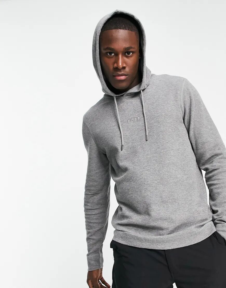 BOSS Thooflash overhead hoodie in light pastel grey  Grey