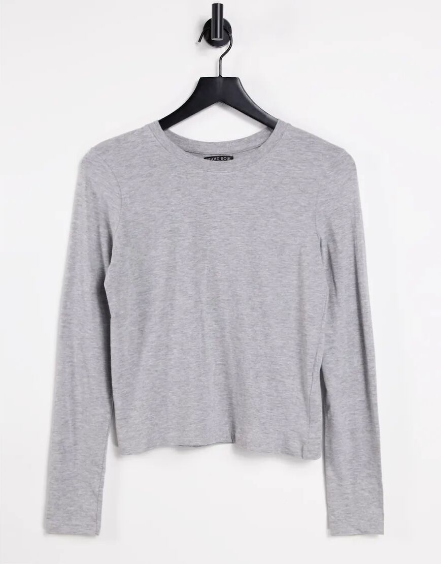 Brave Soul ellie long sleeve t-shirt in grey  Grey