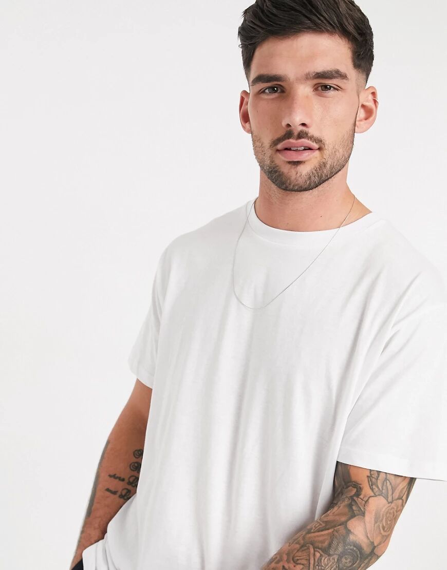 Brave Soul oversized t-shirt in white  White