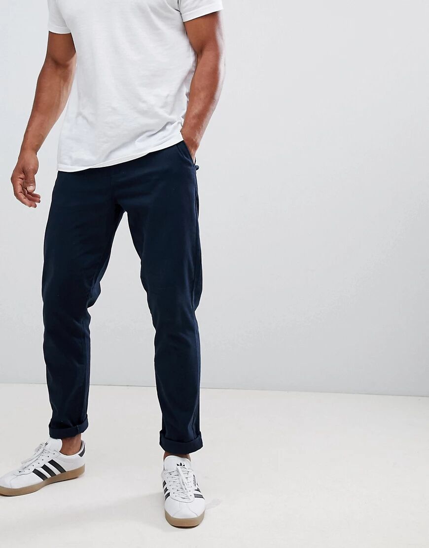 Burton Menswear tapered fit chino in navy  Navy