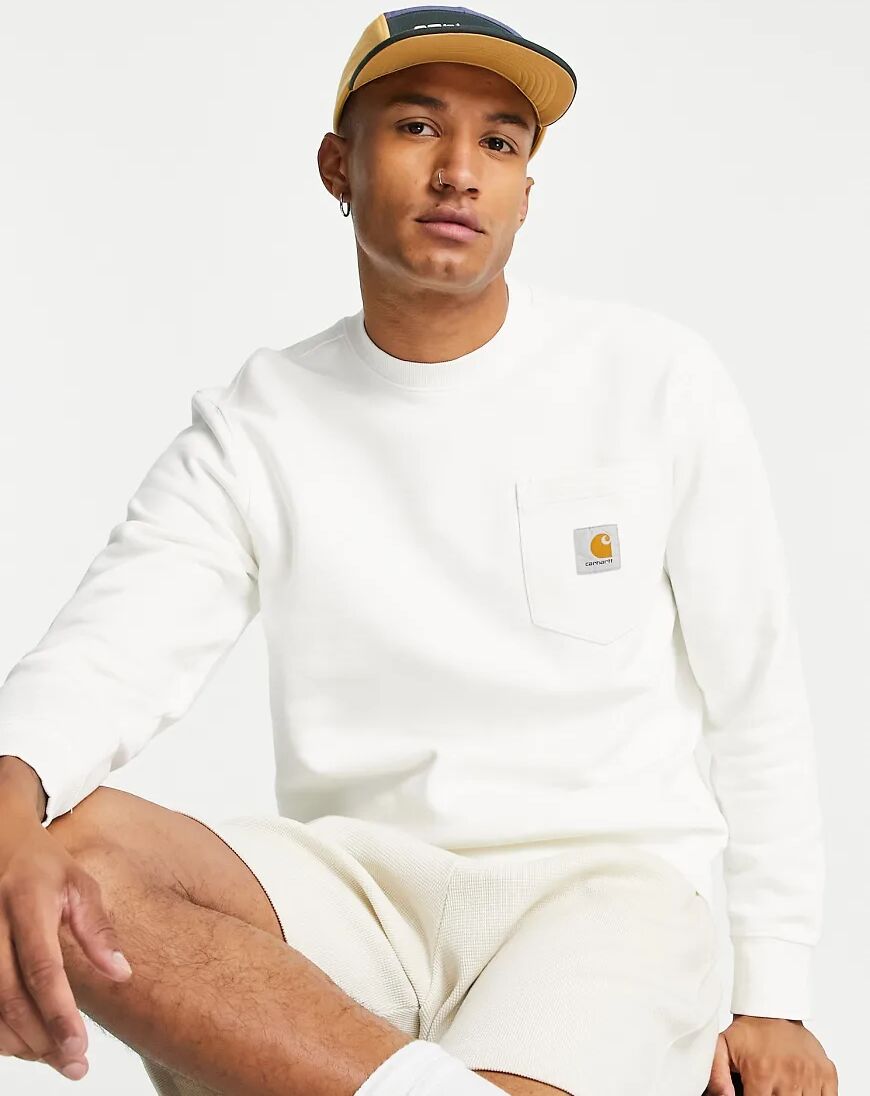 Carhartt WIP pocket oversized sweatshirt in off white  White