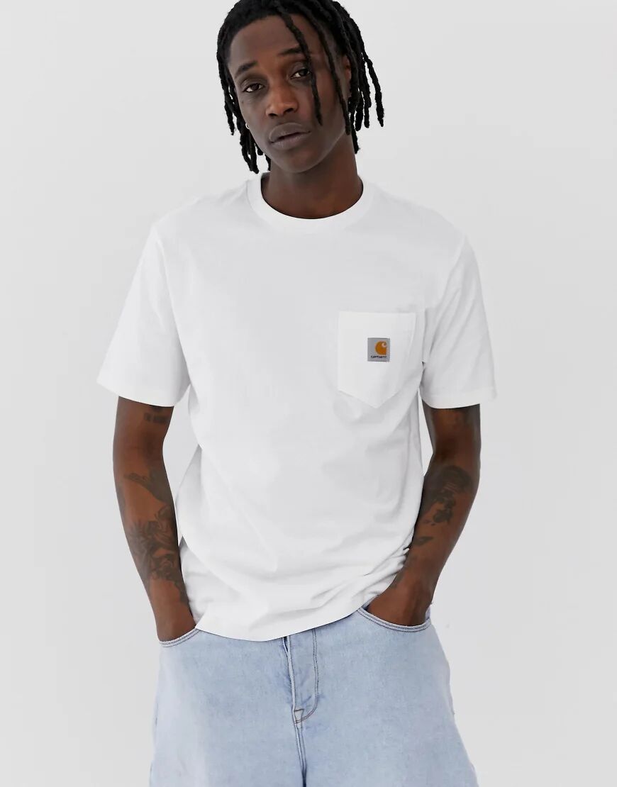 Carhartt WIP pocket t-shirt in white  White