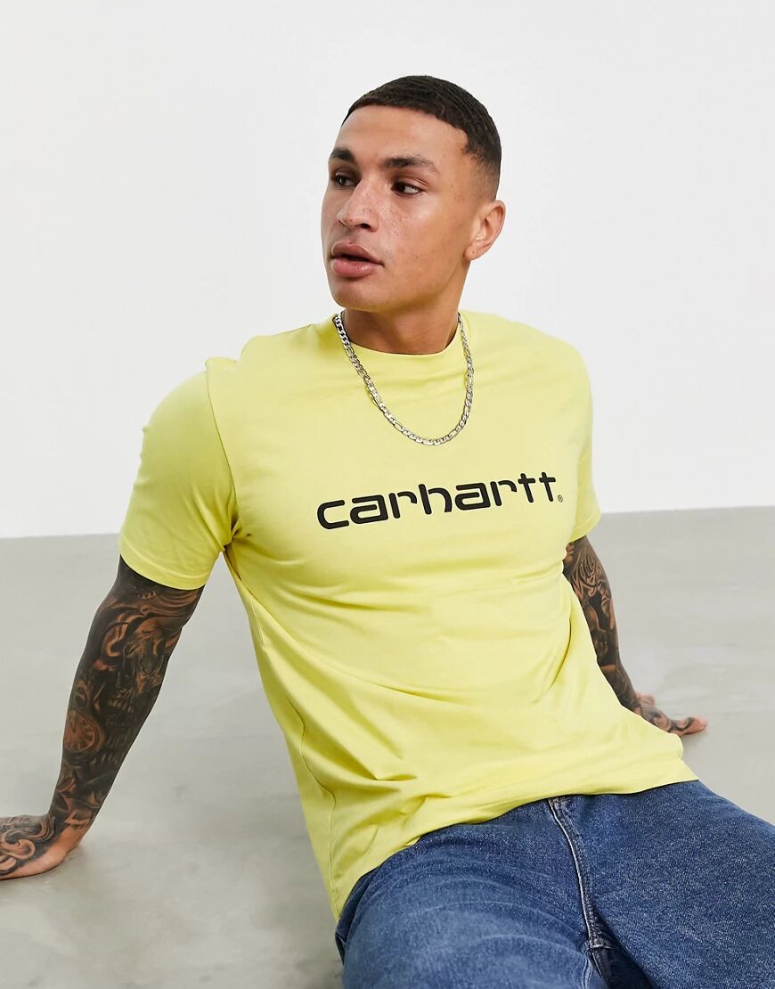 Carhartt WIP Script t-shirt in yellow  Yellow