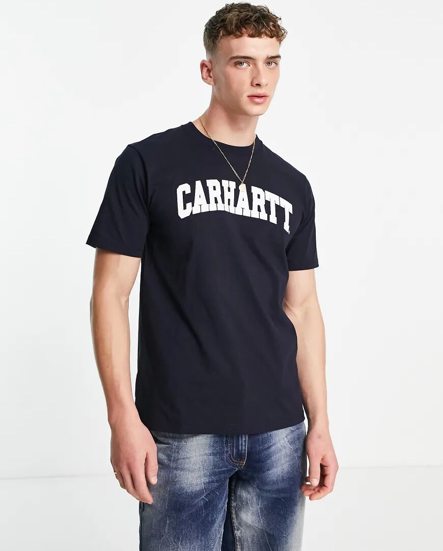 Carhartt WIP university script t-shirt in navy  Navy