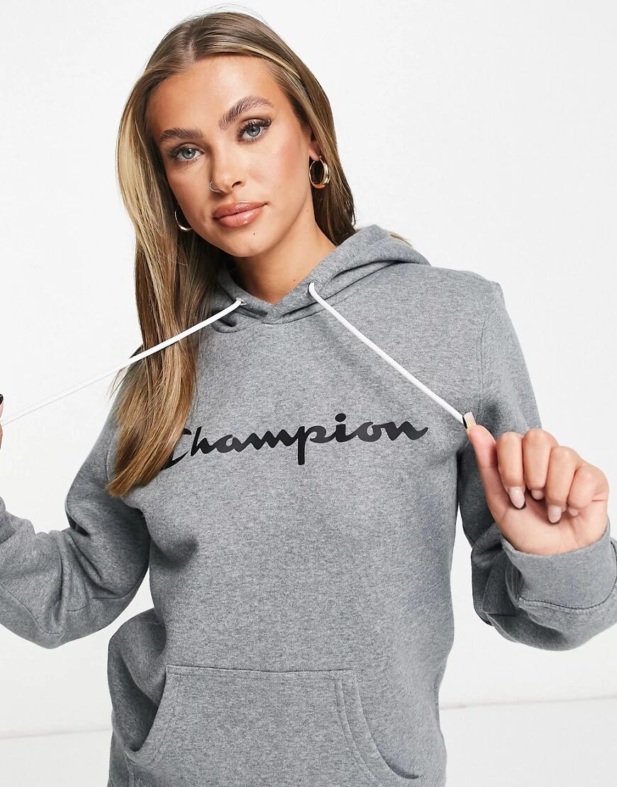 Champion logo hoodie in grey  Grey