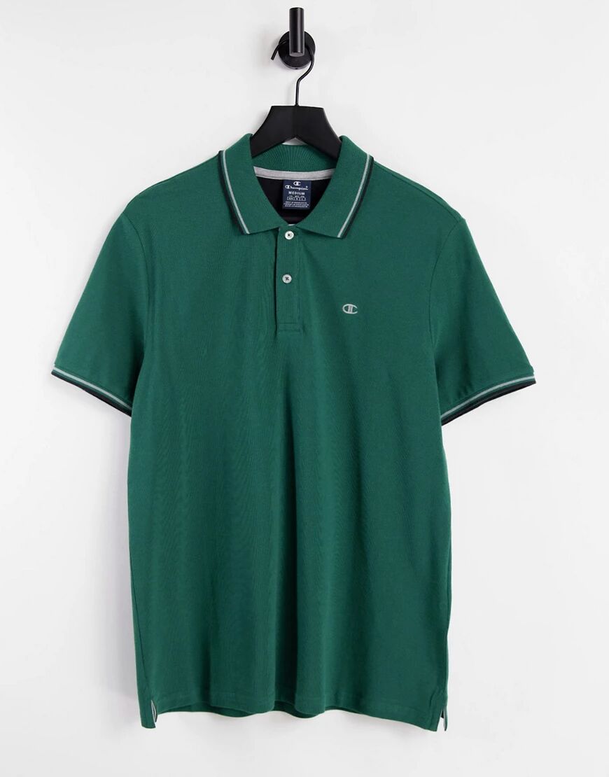 Champion small logo polo shirt in green  Green