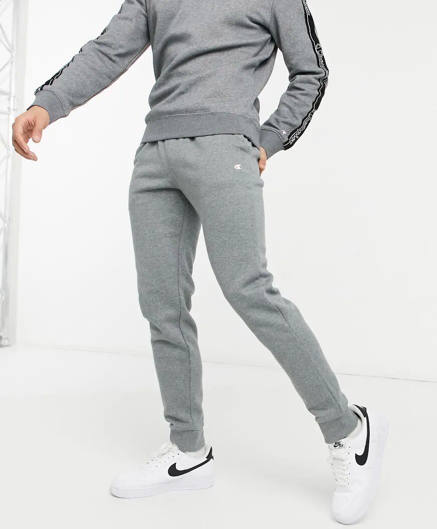 Champion small logo tracksuit bottoms in grey  Grey