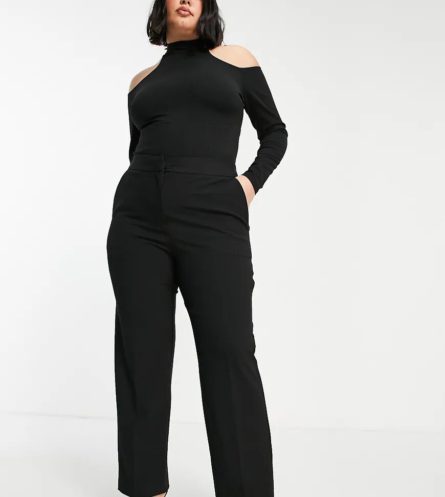 Closet London Plus tailored trouser co-ord in black  Black