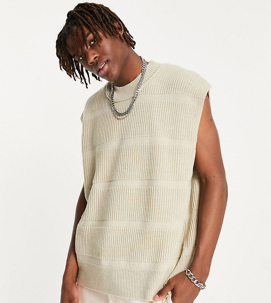 COLLUSION crew neck tank in oatmeal-Green  Green