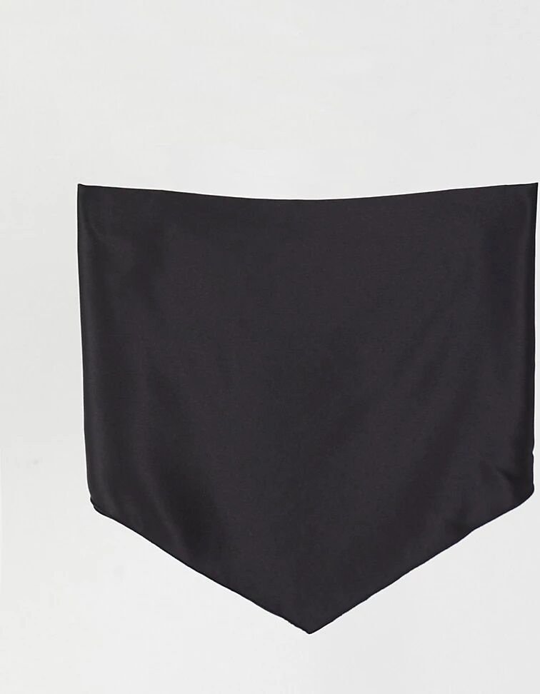 COLLUSION satin tie scarf top in black  Black