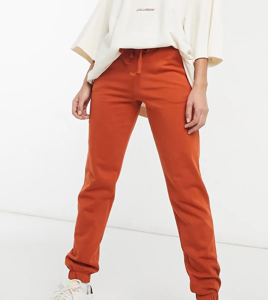 COLLUSION skinny jogger in terracotta-Orange  Orange