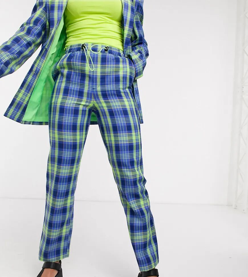 COLLUSION straight leg trouser in check-Multi  Multi