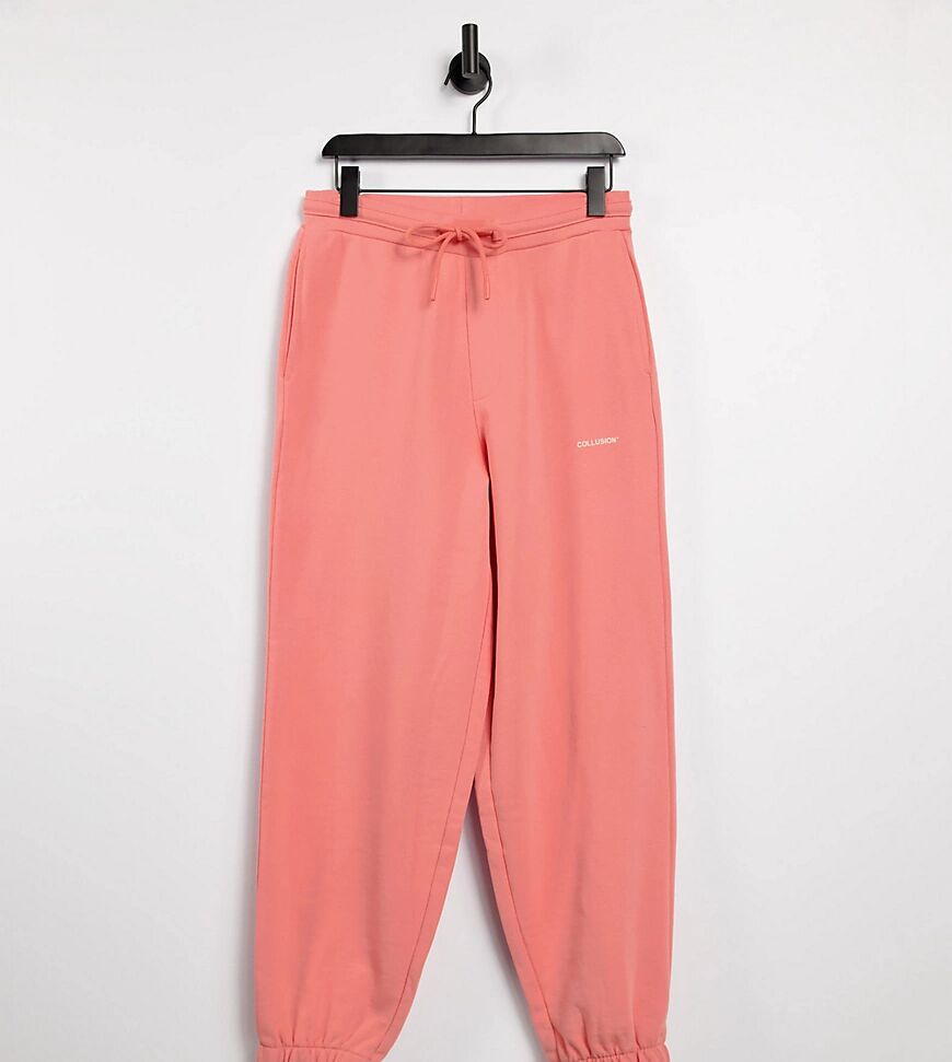 COLLUSION Unisex oversized joggers in pink co-ord  Pink
