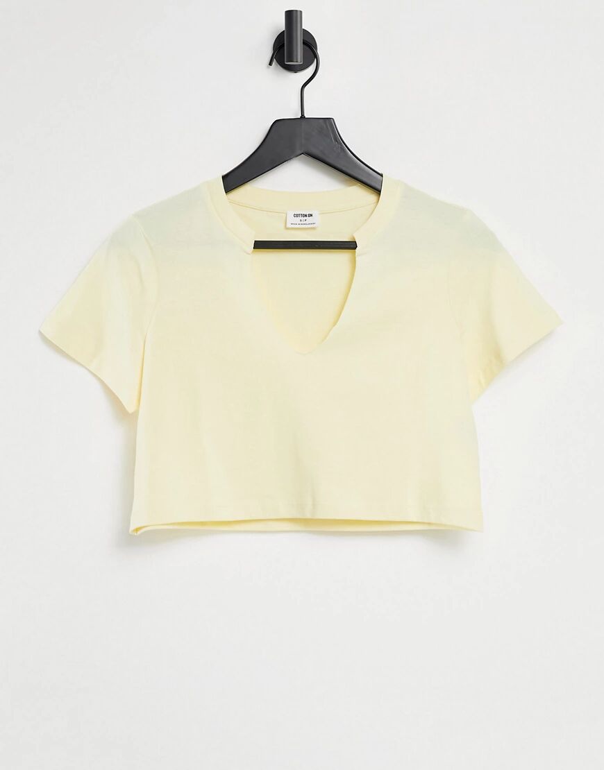 Cotton:On v-notch tee in yellow  Yellow