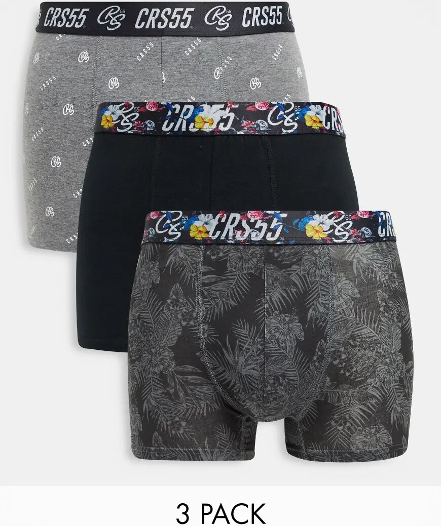 Crosshatch Zurcher 3 pack trunks in black  Black