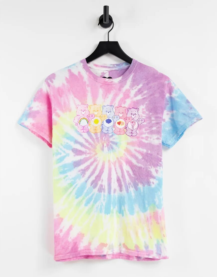 Daisy Street relaxed t-shirt with care bears print in tie dye-Multi  Multi