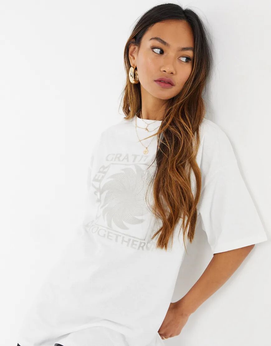 Damson Madder oversized organic cotton graphic t-shirt-White  White