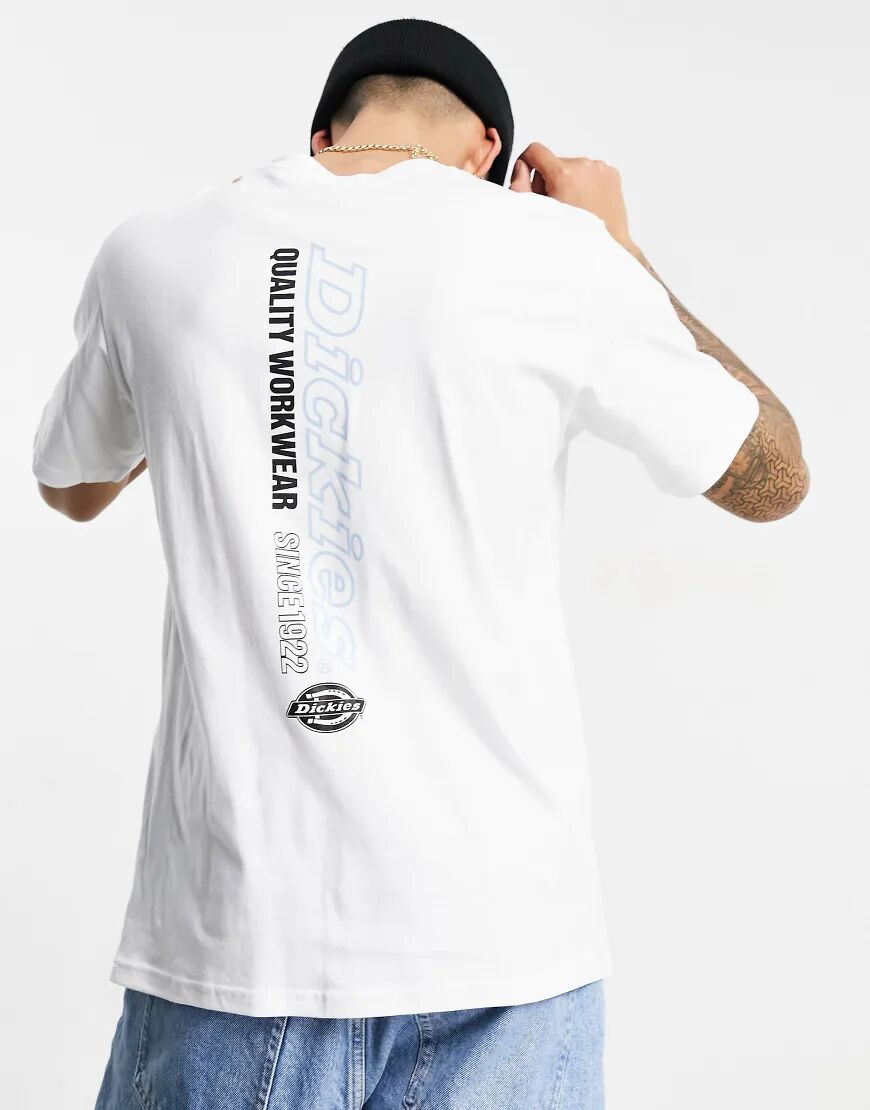 Dickies Vertical back print t-shirt in white  White