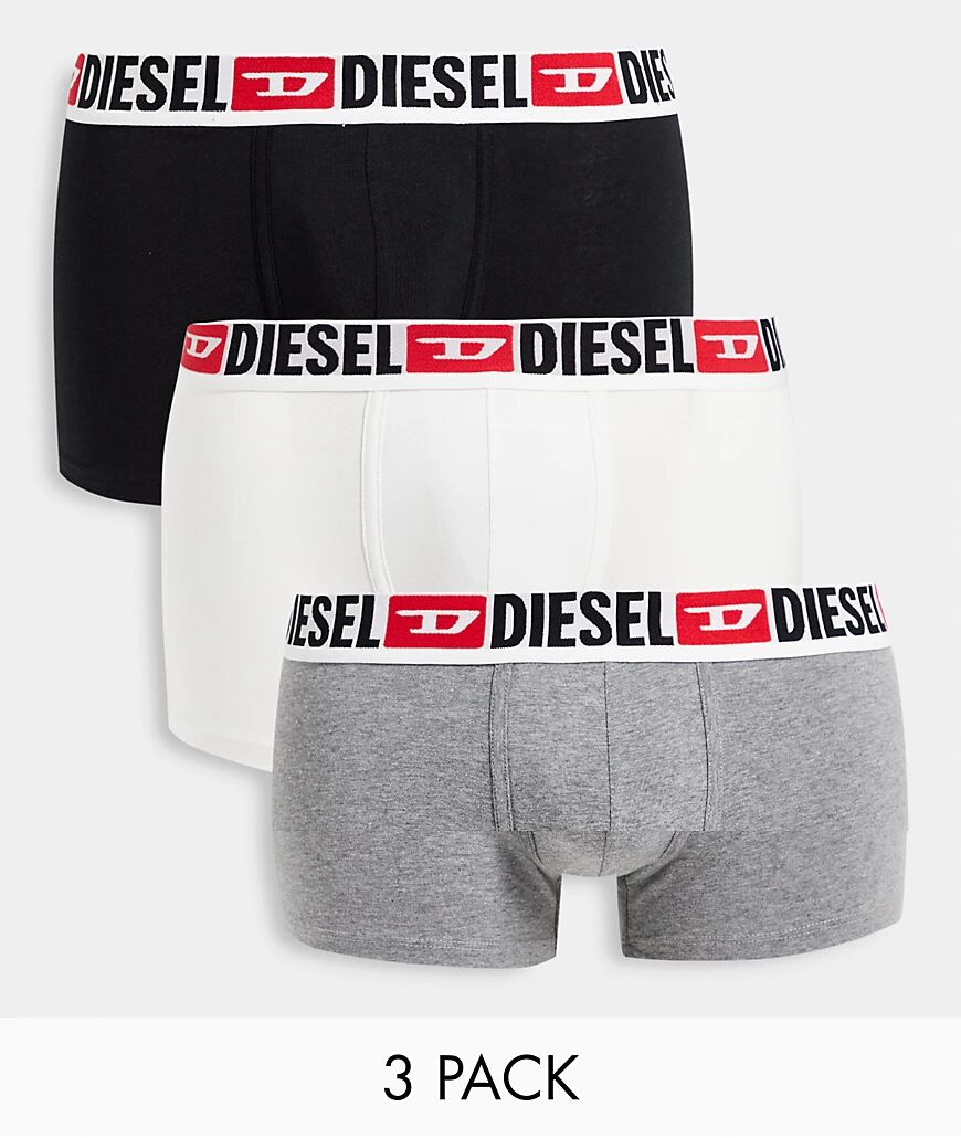 Diesel Damien 3 pack trunks in black/white/grey-Multi  Multi