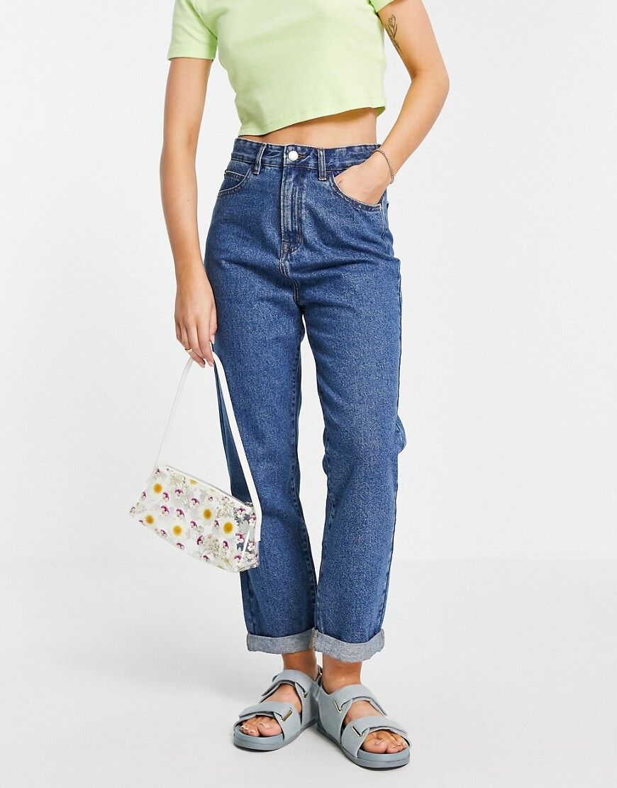 Don't Think Twice Lou mom jeans in mid blue wash  Blue
