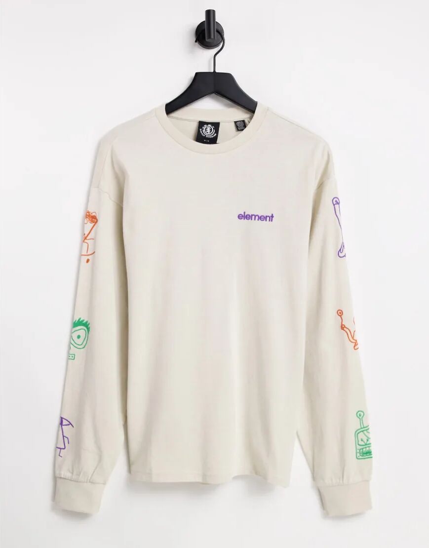 Element Galaxy Big long sleeve t-shirt in beige-Neutral  Neutral