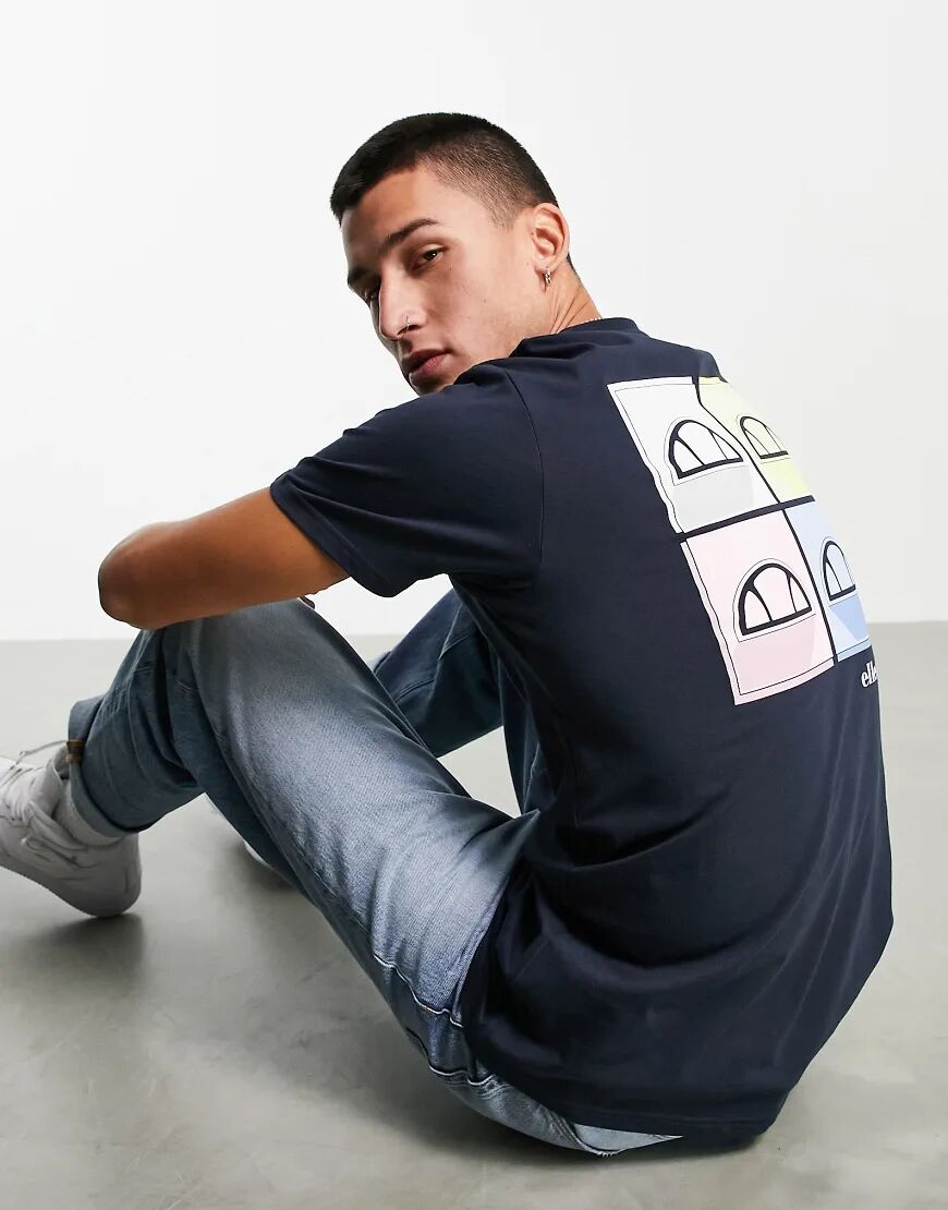 ellesse Backdice back print t-shirt in navy  Navy