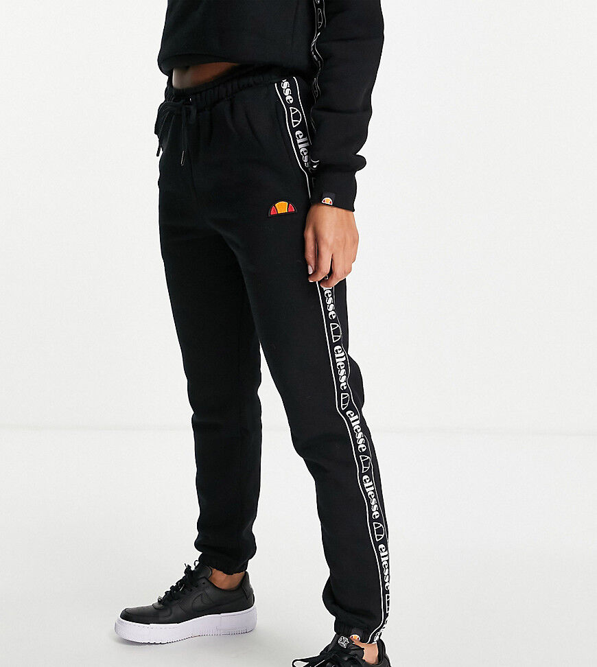 ellesse joggers with taping in black  Black