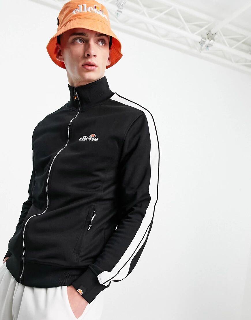 ellesse logo zip through jacket in black  Black