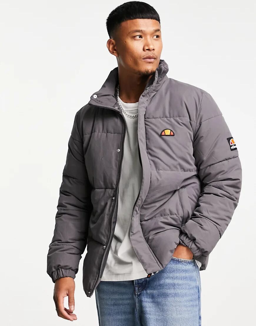 ellesse puffer jacket with branding in grey  Grey