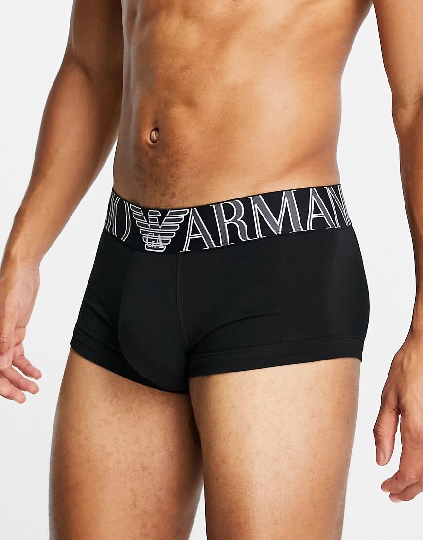 Emporio Armani Bodywear megalogo trunks in black  Black