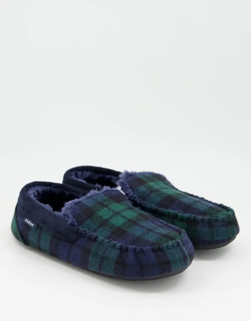 Farah moccasin slippers in check-Multi  Multi