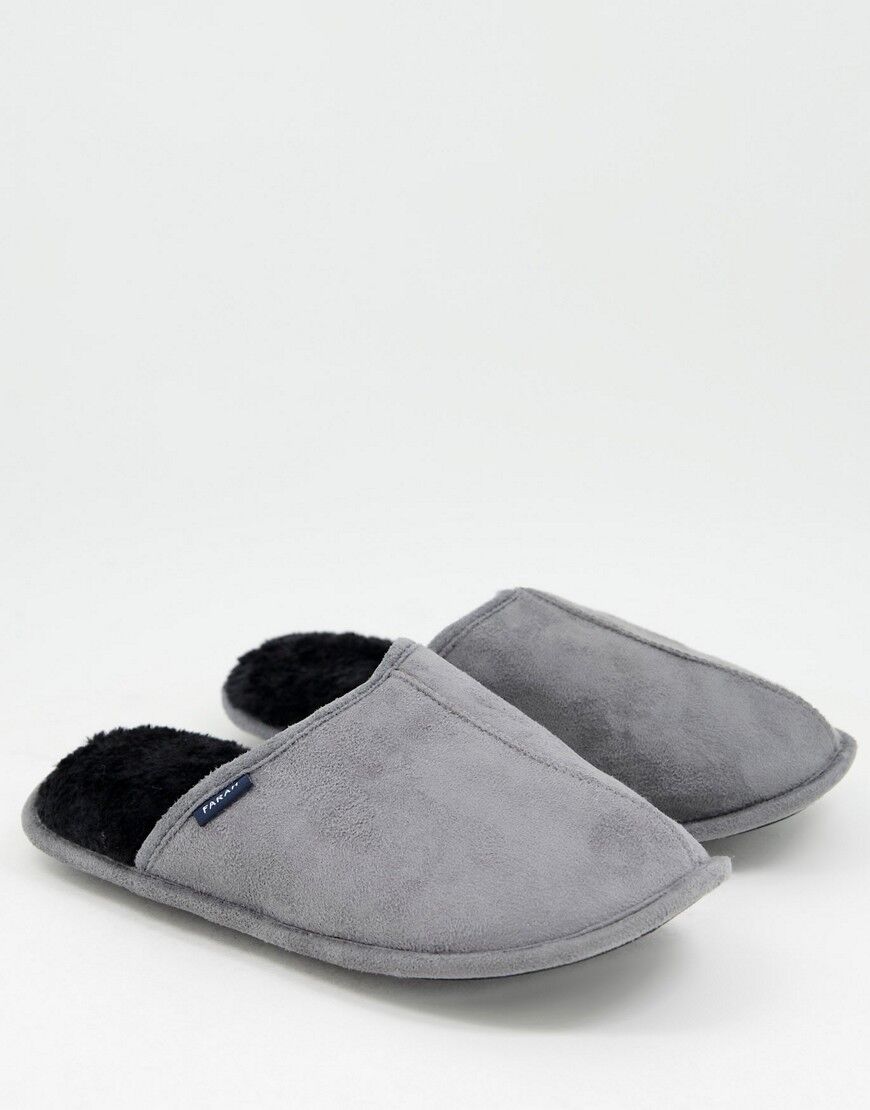 Farah mule slippers in grey  Grey