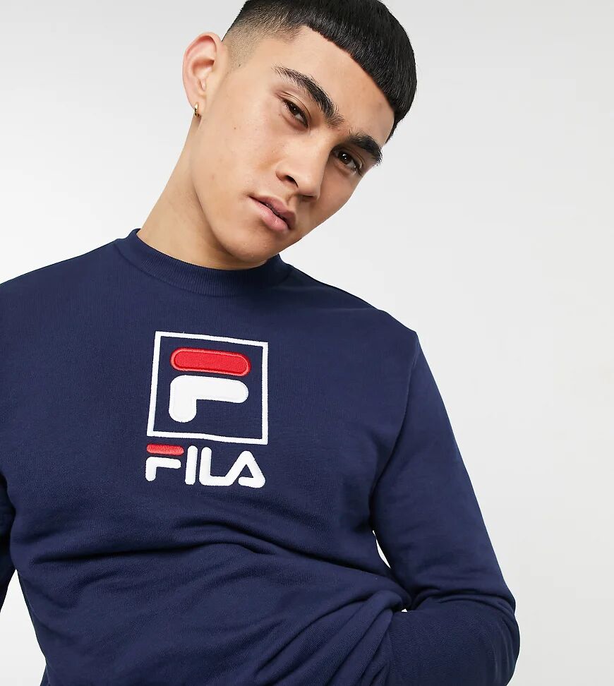 Fila large box logo sweatshirt in navy exclusive to ASOS  Navy