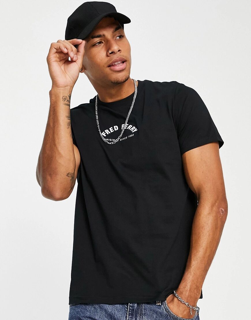 Fred Perry arch branding t-shirt in black  Black