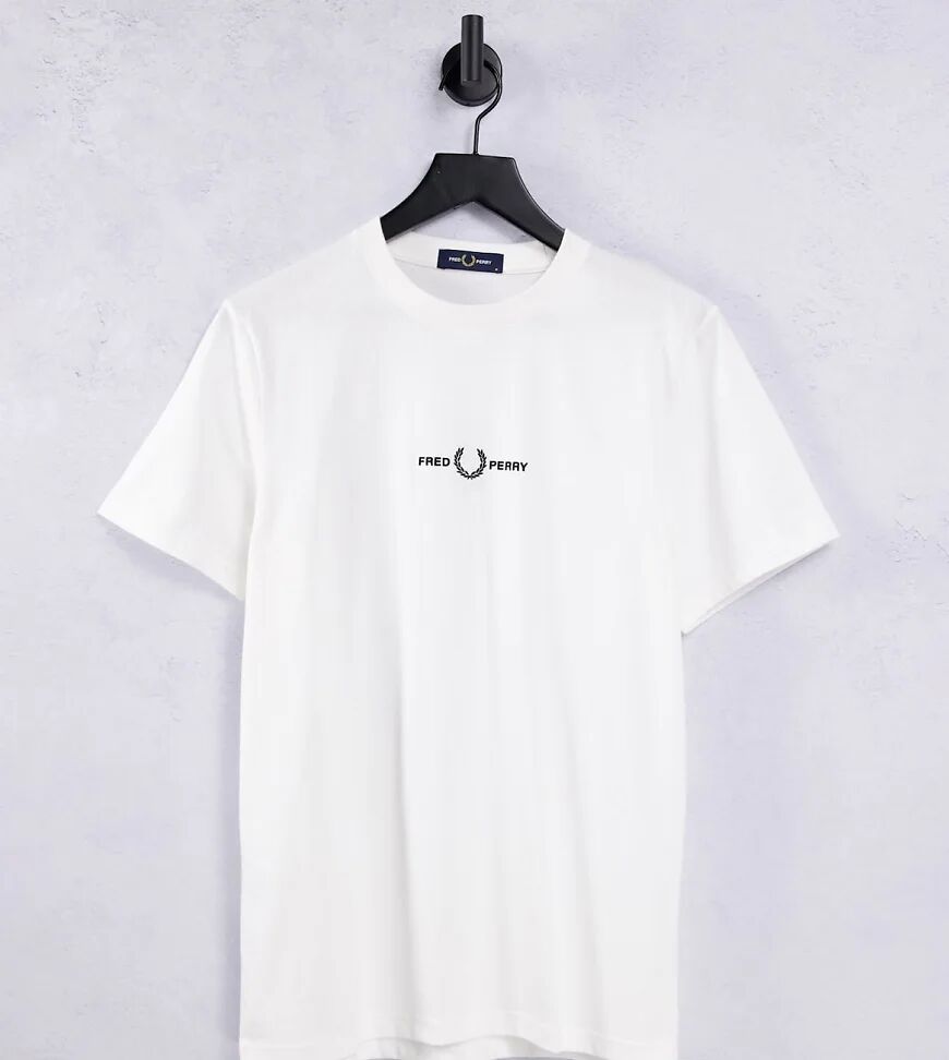 Fred Perry embroidered logo t-shirt in white Exclusive at ASOS  White