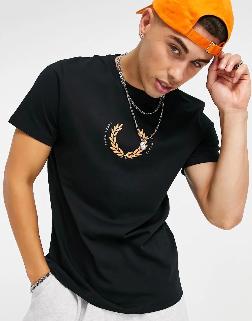 Fred Perry laurel wreath t-shirt in black  Black