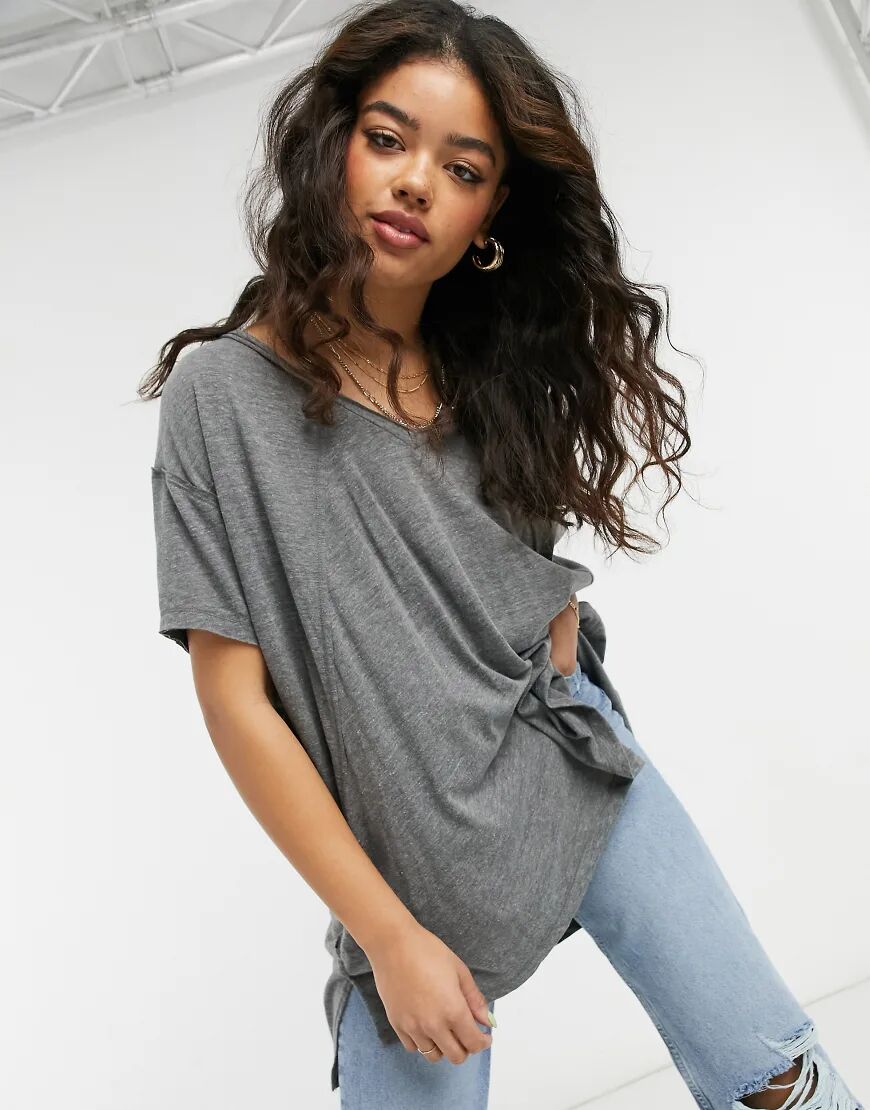 Free People Movement oversized city vibes t-shirt-Grey  Grey