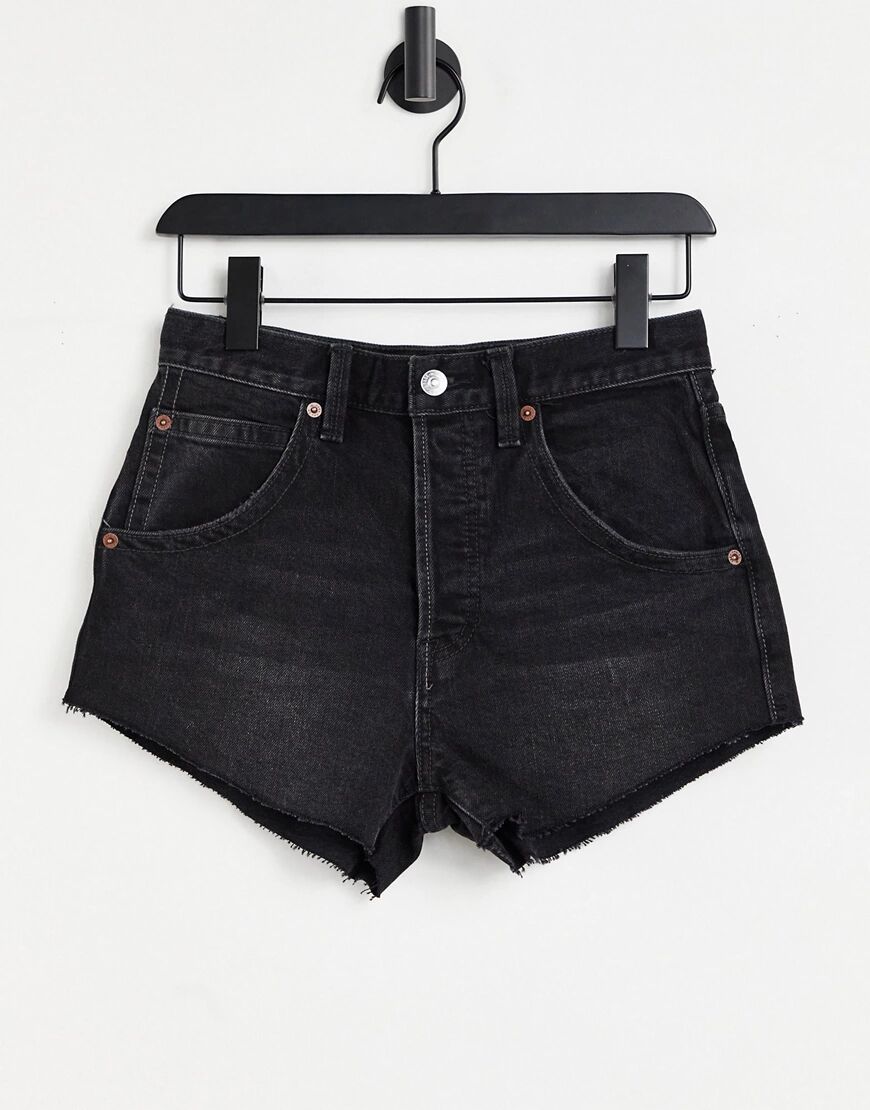 Free People Taliesin cut off shorts in black  Black