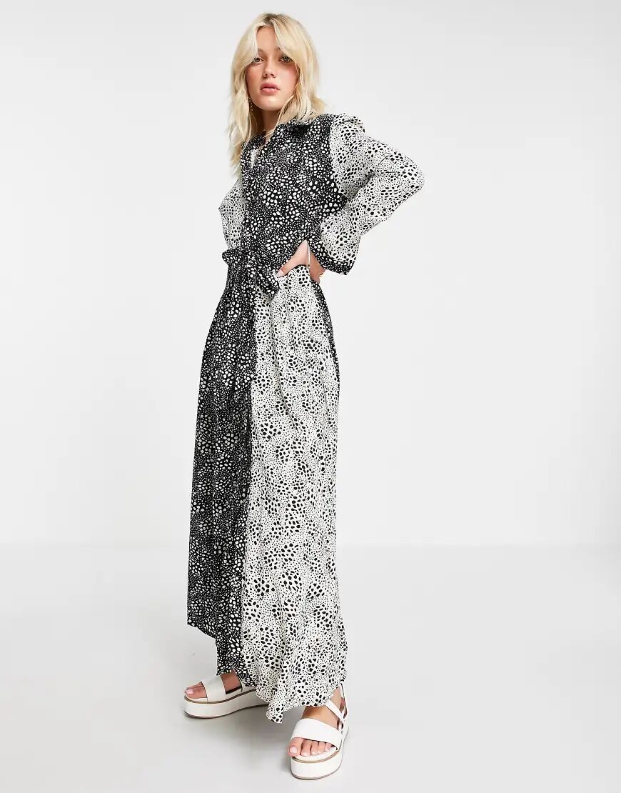 Girl In Mind long sleeve maxi dress in spot-Multi  Multi