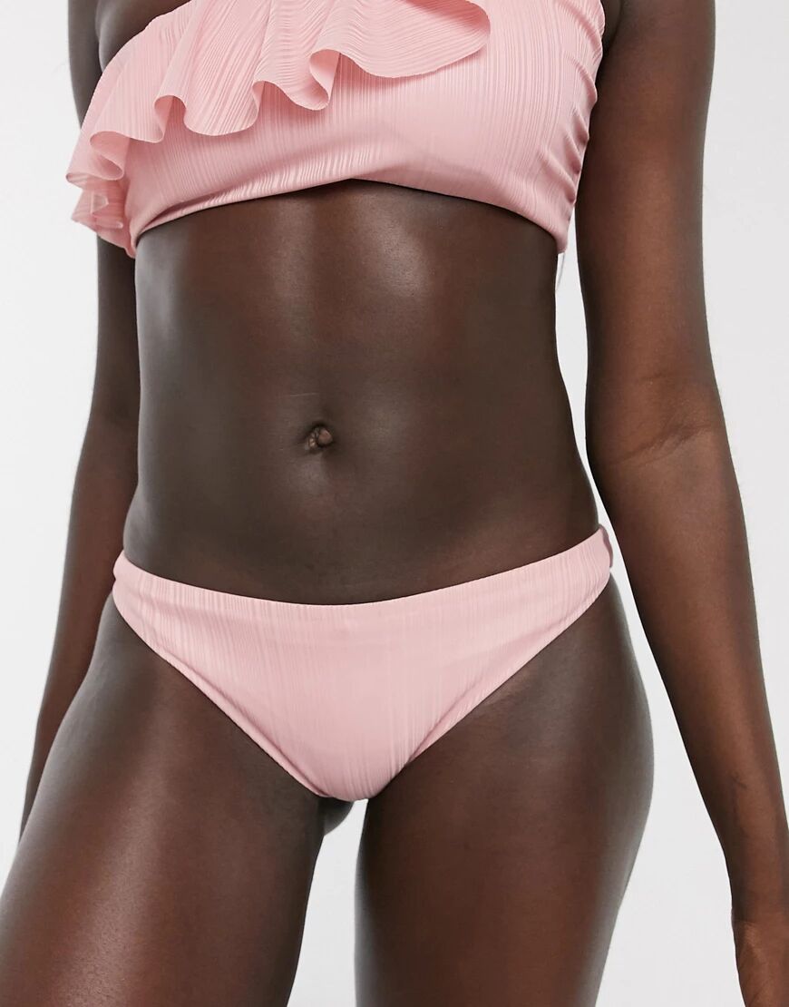 Glamorous Exclusive high leg bikini bottom in pink  Pink
