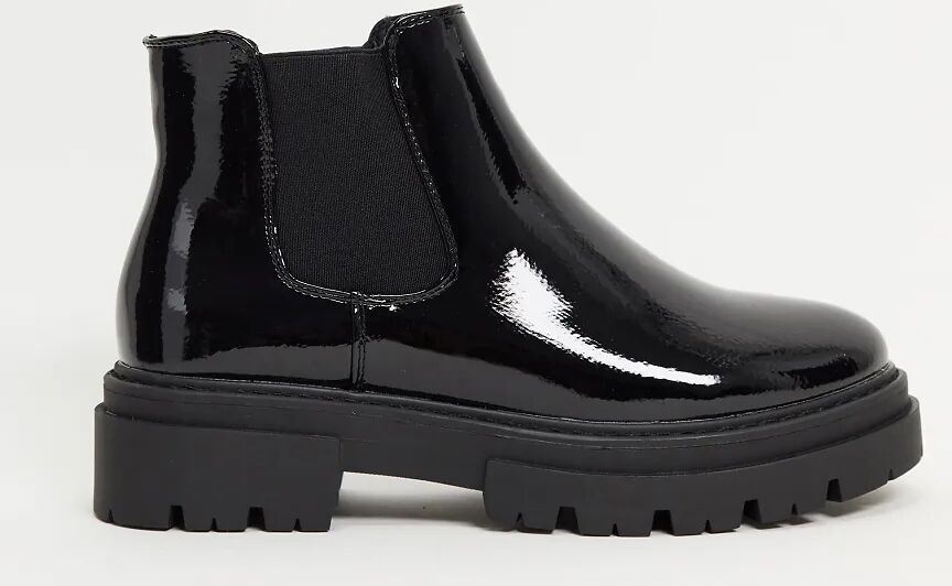 Glamorous Wide Fit chunky chelsea boot in black  Black