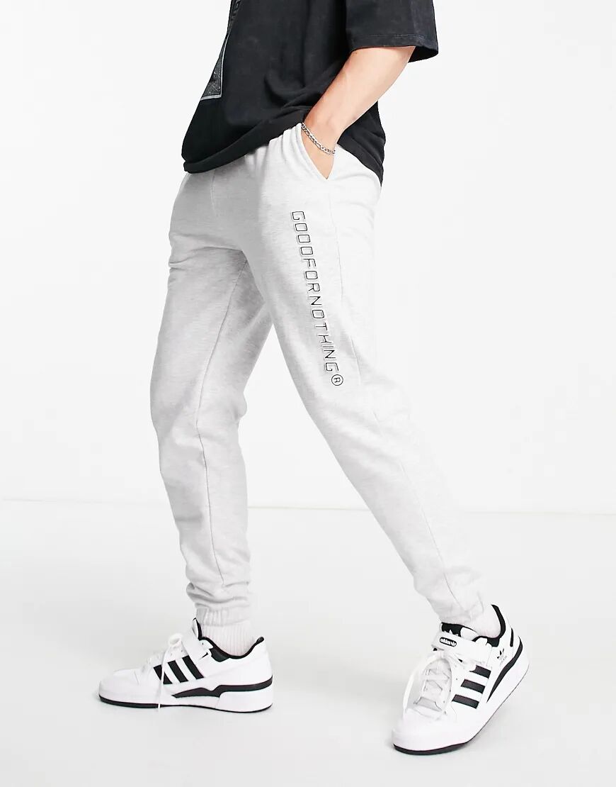 Good For Nothing co-ord joggers in grey with logo print  Grey