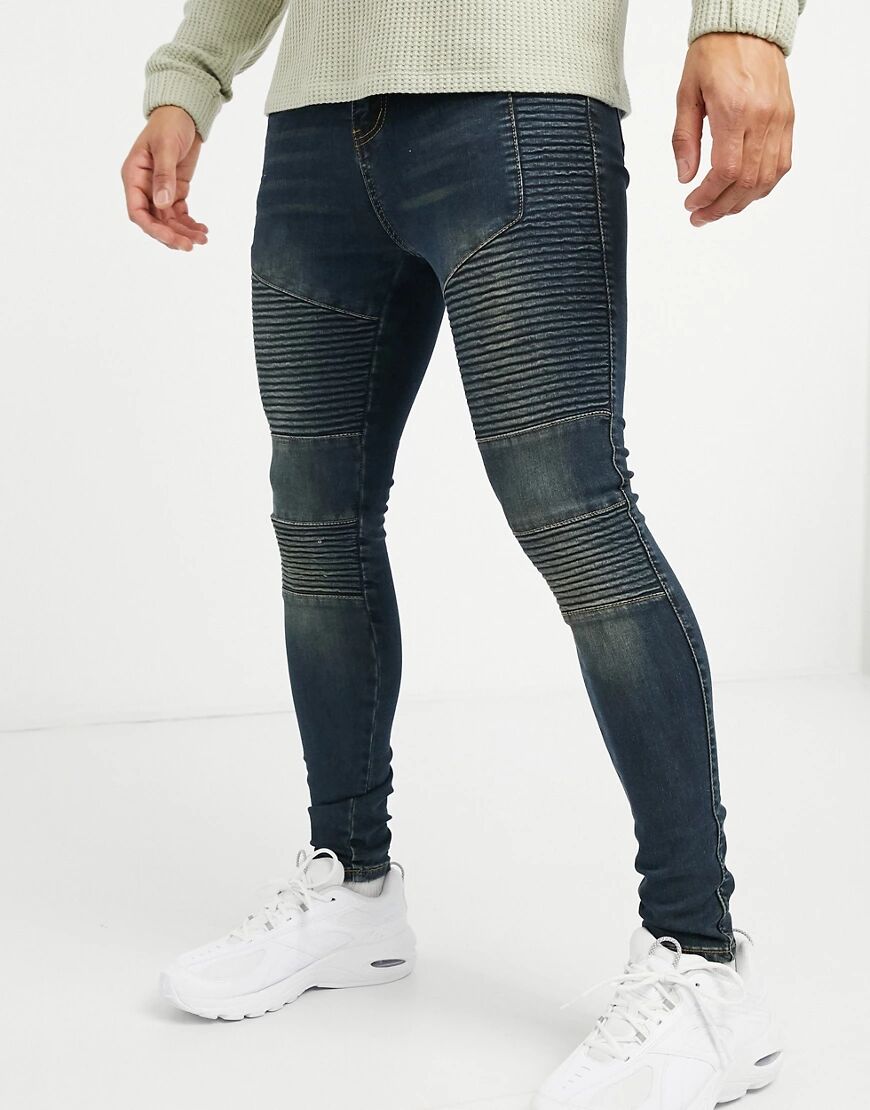 Good For Nothing skinny biker jeans in mid wash blue  Blue