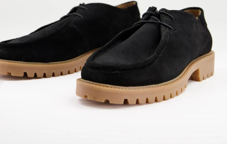 H by Hudson sledge desert shoes in black suede  Black