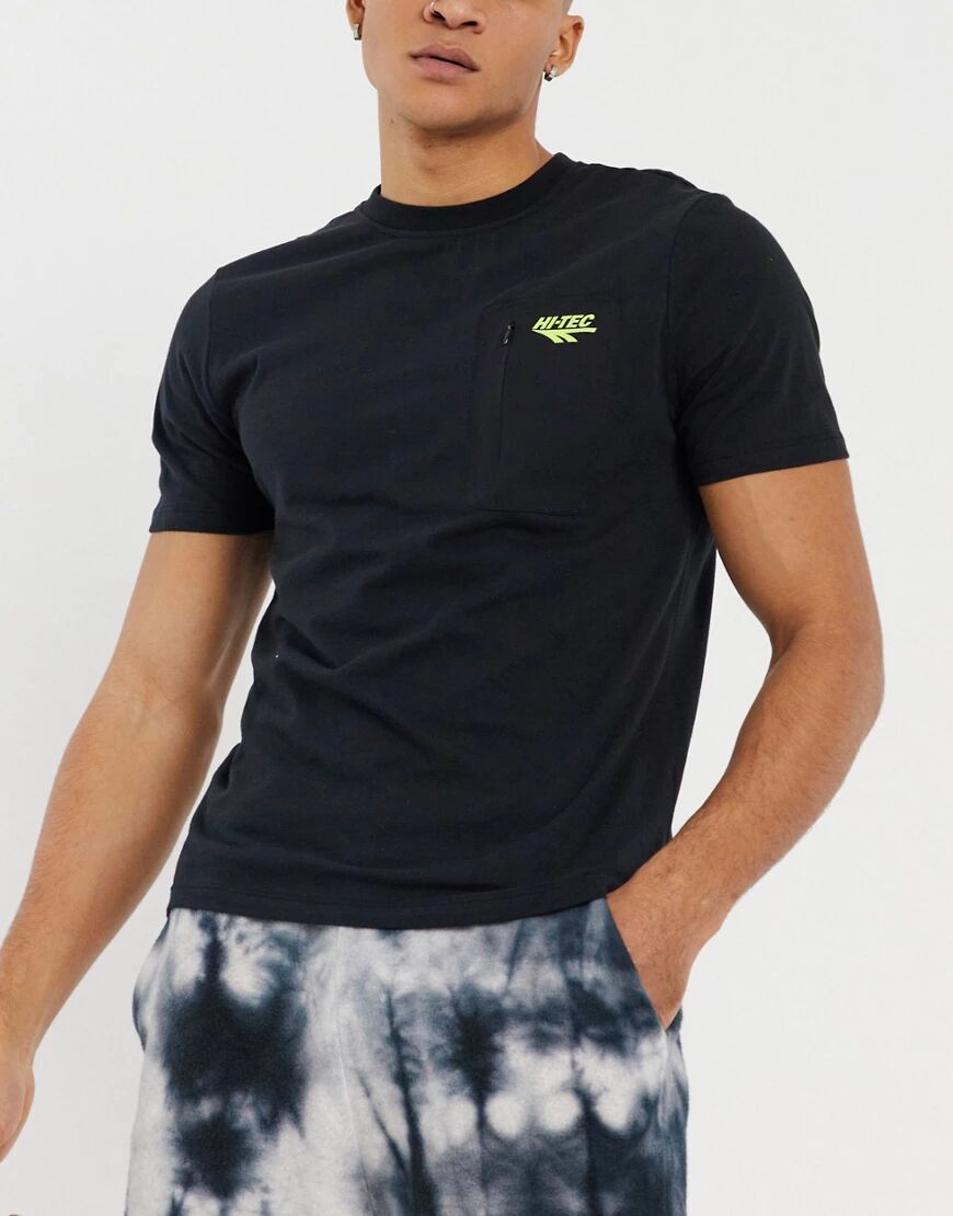 Hi-Tec t-shirt with zip pocket in black  Black