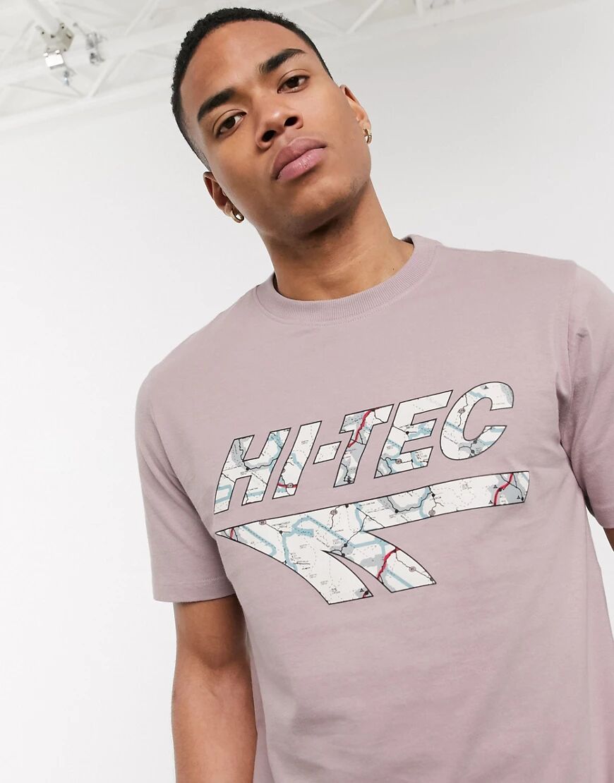 Hi-Tech chest print t-shirt in mauve-Purple  Purple